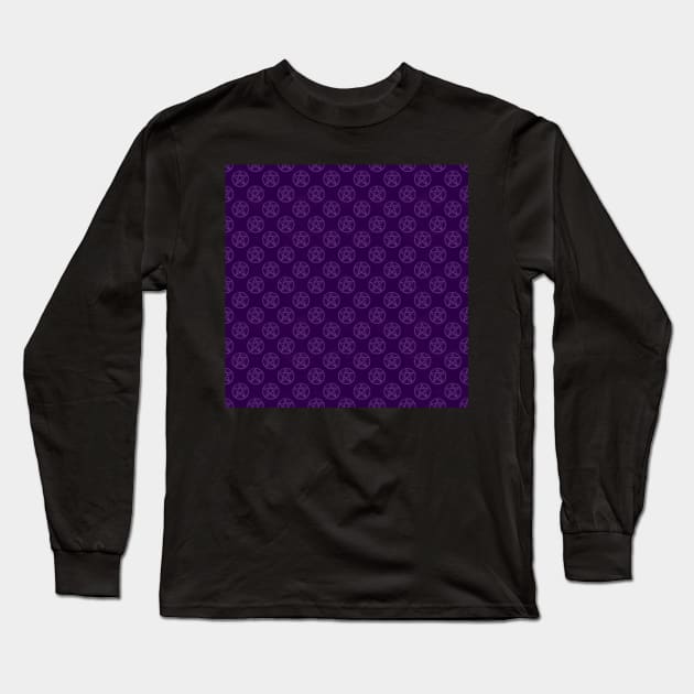 Dark Purple Stone Pentagrams Long Sleeve T-Shirt by stickypixie